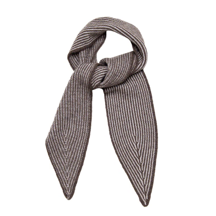 Brown Striped cashmere scarf