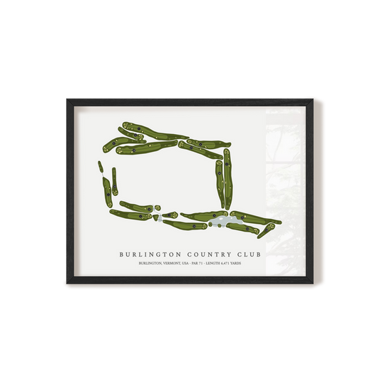 Burlington Country Club | Golf Course Map | Black Frame