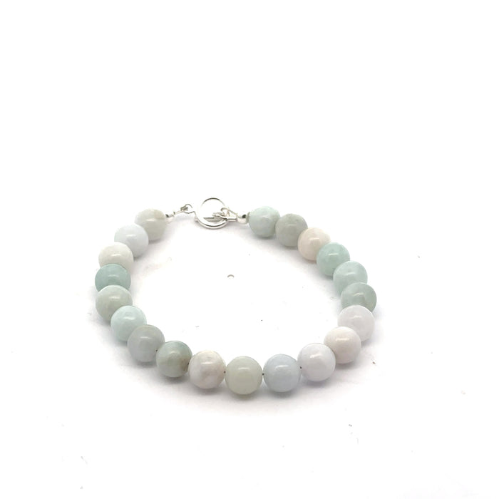 One 7'' (6mm) Burma Jade Gemstone Bracelet w/ SS lobster claw