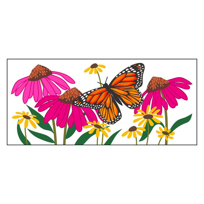 Butterfly and Florals Flocked Coir Sassafras Switch Mat