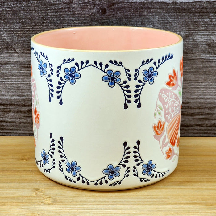 Butterfly Planter Utensil Organizer Flower Succulent Plant Ceramic Blue Sky 6.5in