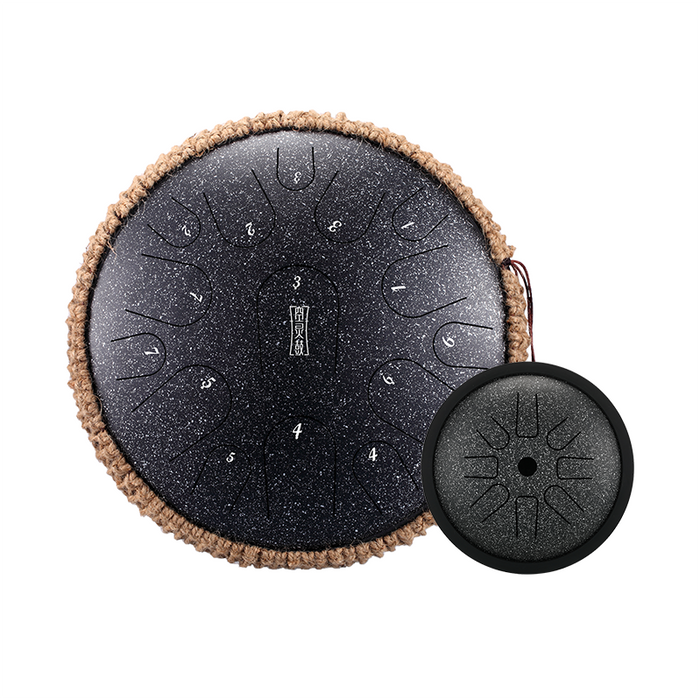 Buy One Get One Free - HLURU Tongue Drum Flagship Duo - Microalloyed Steel 14" 15 Note Flagship and 6" 8 Note High Pitch Extension Tongue Drum [Engravable]