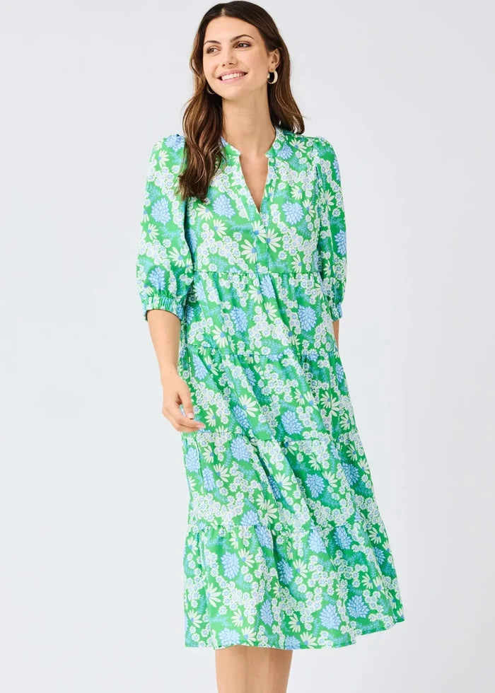 Mary square midi Cameron Daisy Chain Green Dress easter spring
