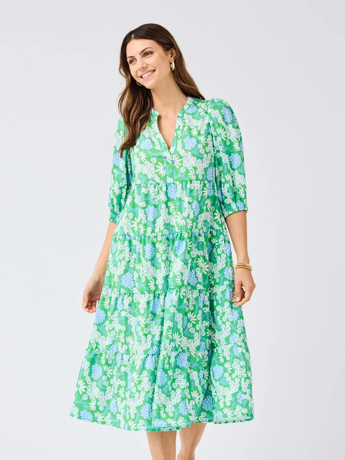 Cameron Daisy Chain Green Dress