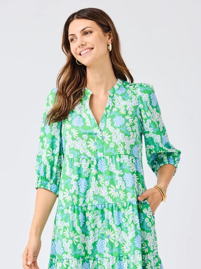 Cameron Daisy Chain Green Dress