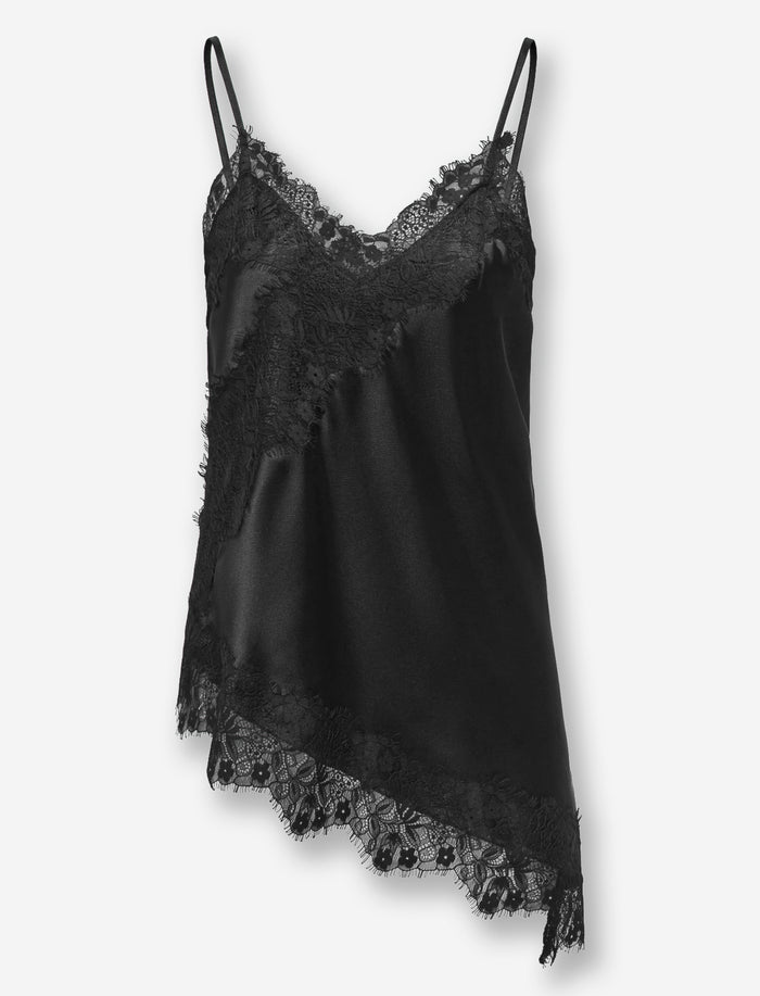 Camisole en satin à dentelle pour femme