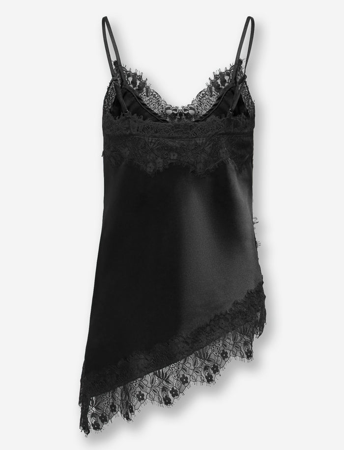Camisole en satin à dentelle pour femme