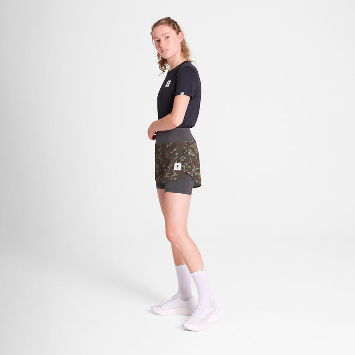 Saysky Camo Pace 2 in 1 Shorts 3\" Brown Camo 1048 OWRSH23C1048
