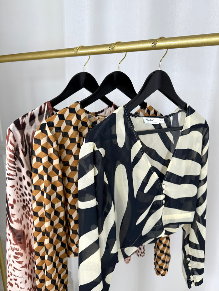 CAPRI - Cropped Shirt (Geo Print)