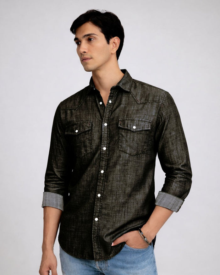 Carbon Tencel Black Shirt