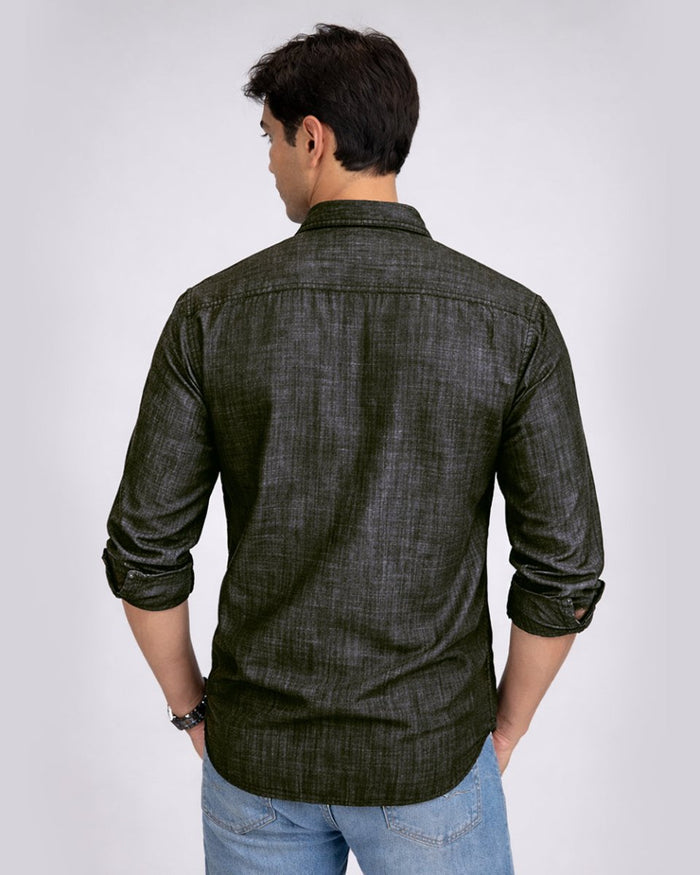 Carbon Tencel Black Shirt back view