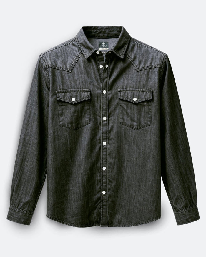 Carbon Tencel Black Shirt - plain view