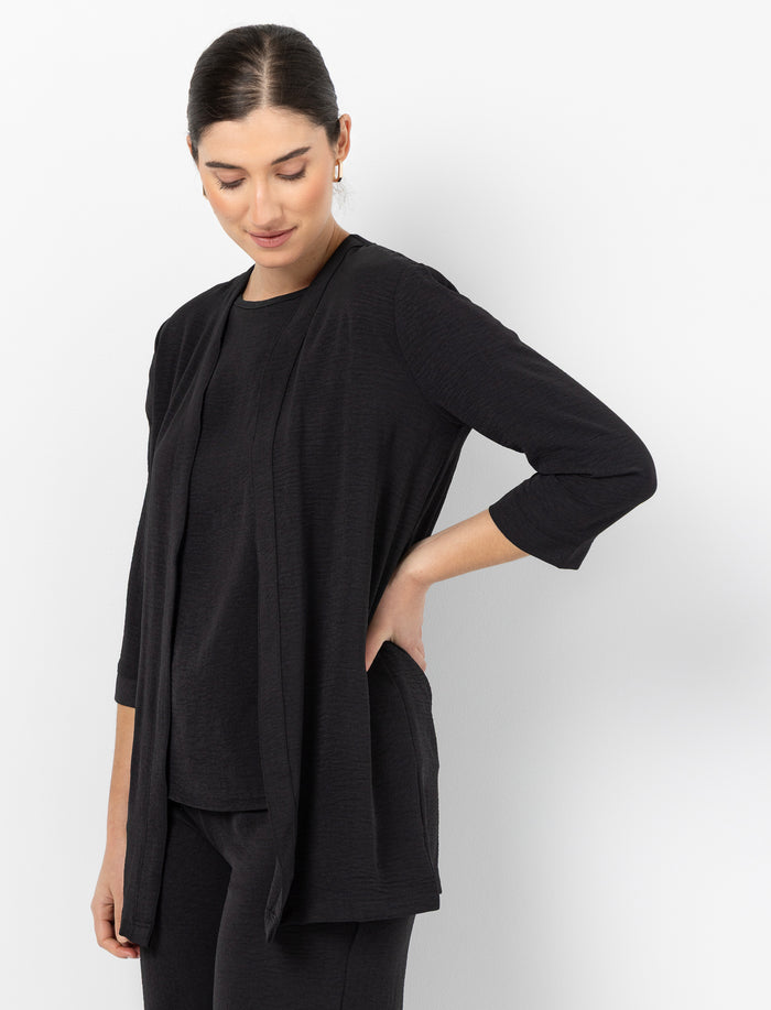 Cardigan à manches trois-quarts