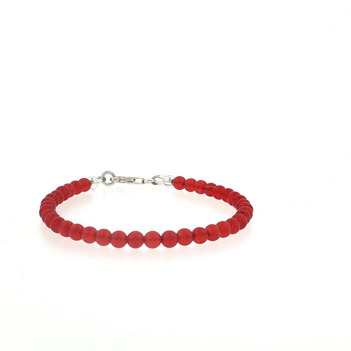 One 7''(4mm) Carnelian gemstone bracelet w/lobster claw