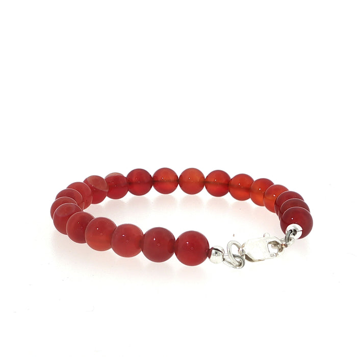One 7.25''(8mm) Carnelian gemstone bracelet w/lobster claw