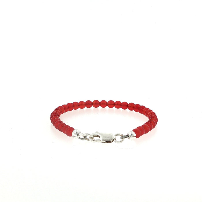 One 6.5''(4mm) Carnelian gemstone bracelet w/lobster claw