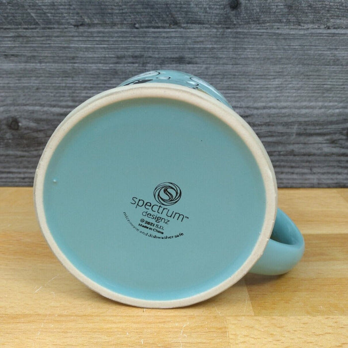 Cat Lovers Coffee Mug 17oz (455ml) Embossed Beverage Cup Blue Sky