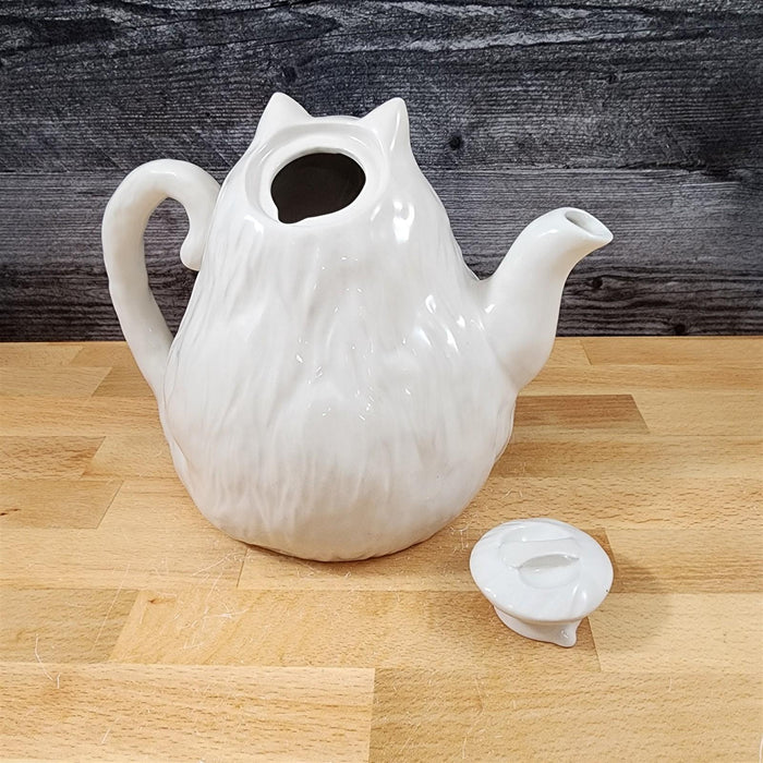 Cat with Mouse Teapot Animal Ceramic Decorative Tea Pot Décor Blue Sky Clayworks