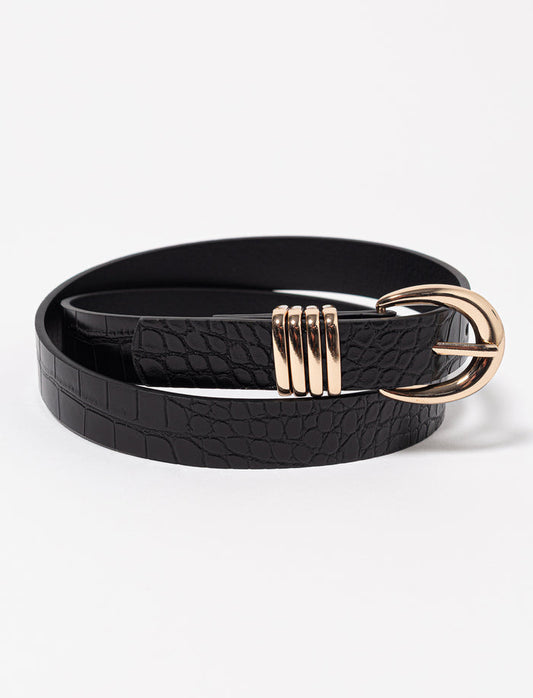 Ceinture en similicuir texturée