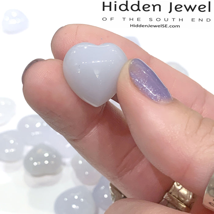 Chalcedony Gemstone Hearts
