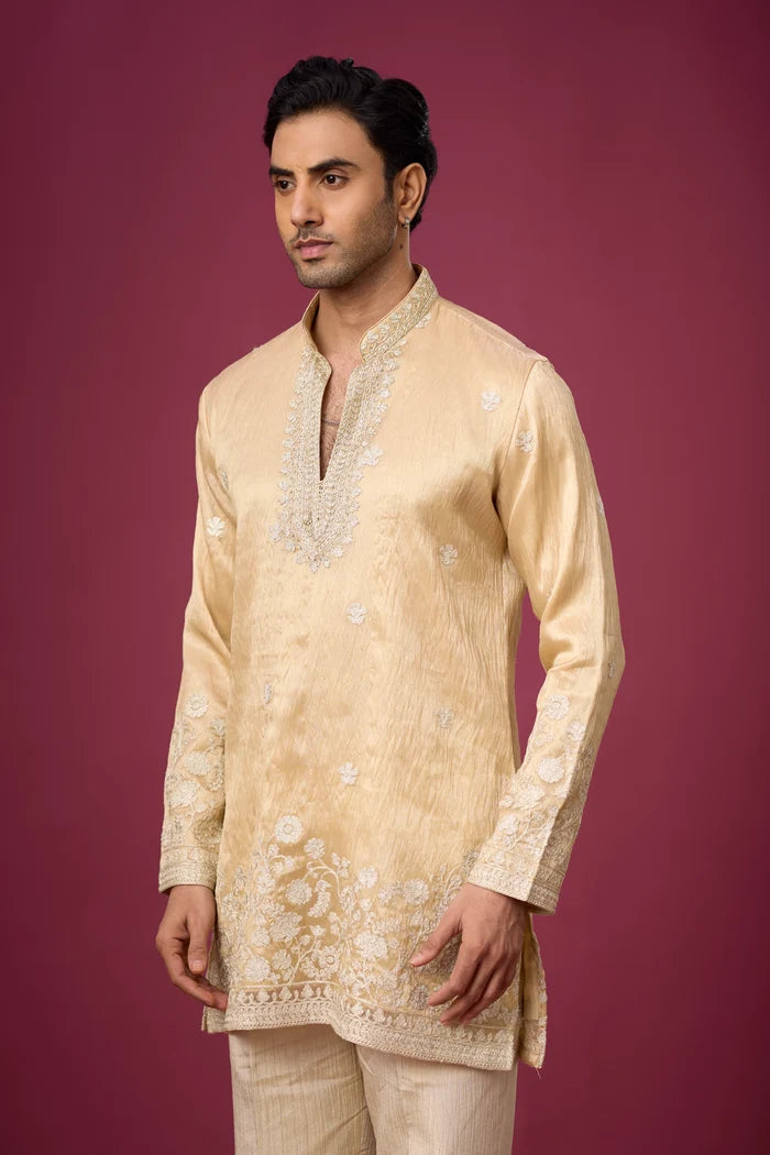 Floral Hem Border Kurta Set – Wedding & Festive Ethnic Wear | Mahavir NX