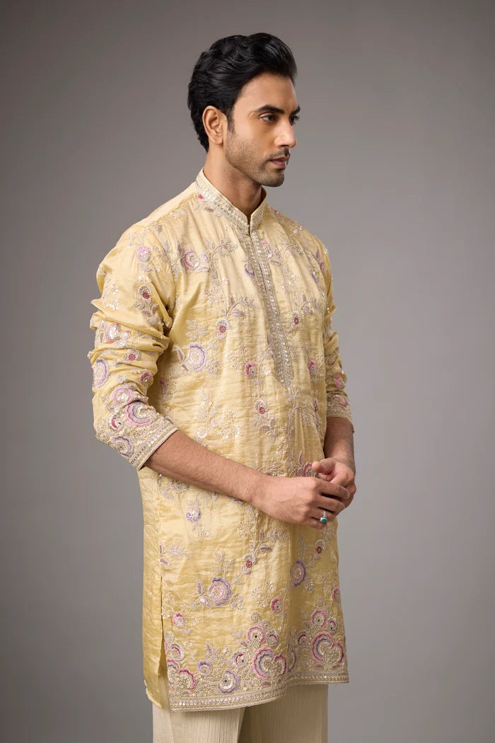 Buy Floral Embroidered Kurta Set for Men Online India 2026 | Mahavir NX