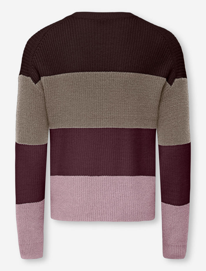 Chandail en tricot rayé à manches longues pour fille