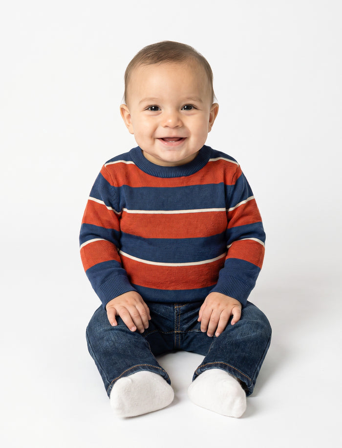Chandail en tricot rayé pour bébé garçon