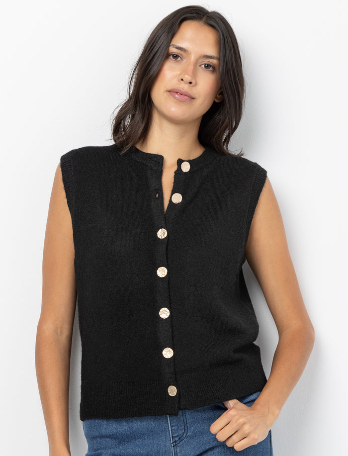 Chandail en tricot sans manches pour femme