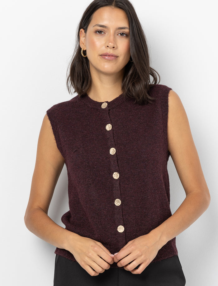 Chandail en tricot sans manches pour femme