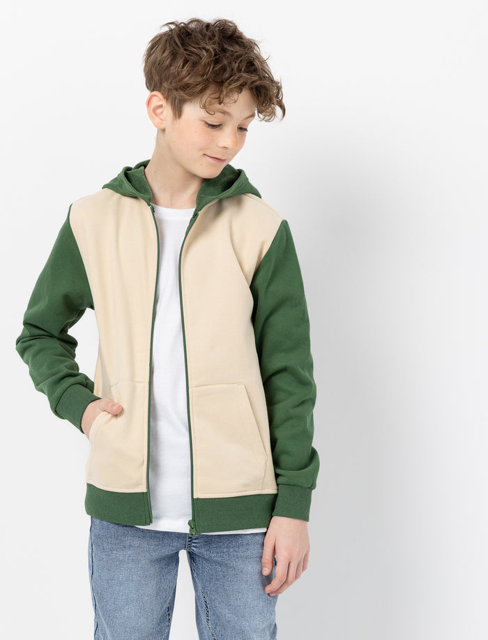 Chandail zippé à blocs de couleurs pour ado garçon
