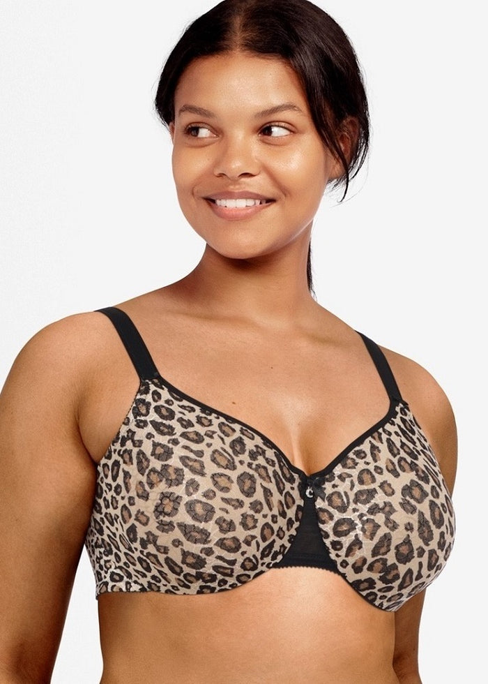 CHANTELLE C’Magnifique Leopard and Ceramic Blue Underwire Bra (#C1891)