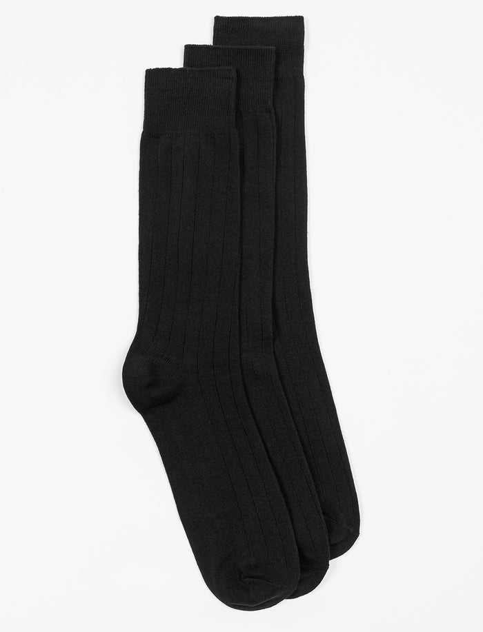 Chaussettes côtelé mi-longue - paquet de 3
