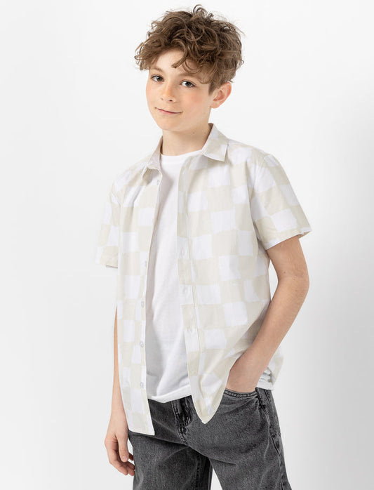 Chemise en coton à carreaux pour ado garçon