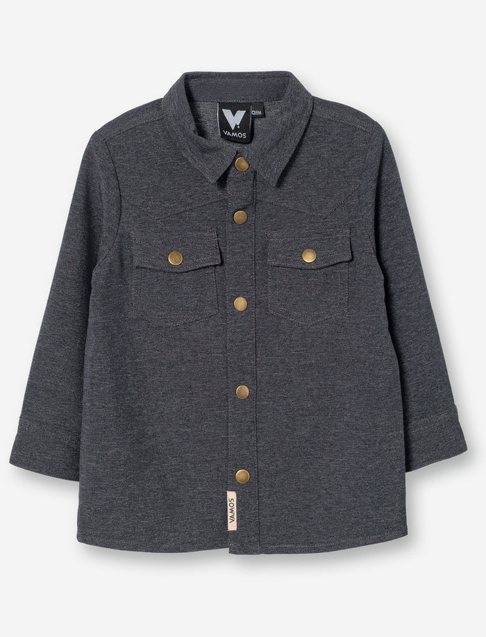 Chemise en denim unie pour bébé garçon