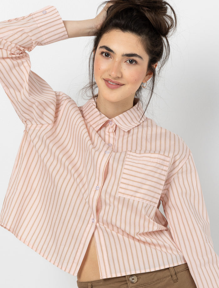 Chemise en popeline rayée