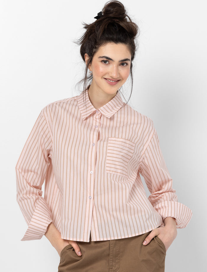 Chemise en popeline rayée