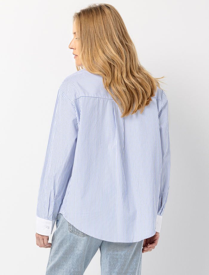 Chemise en popeline rayée
