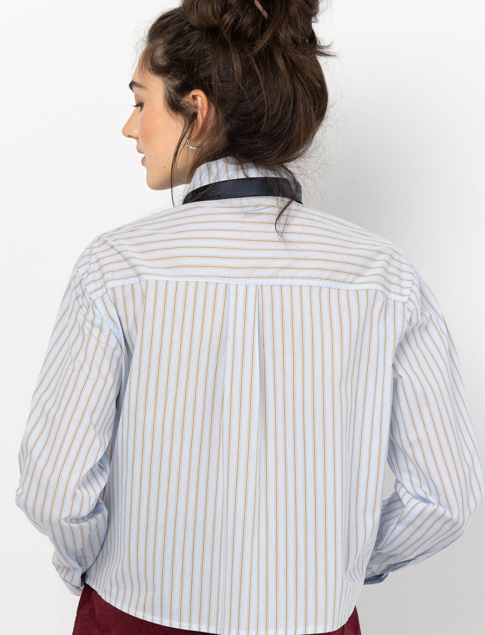 Chemise en popeline rayée