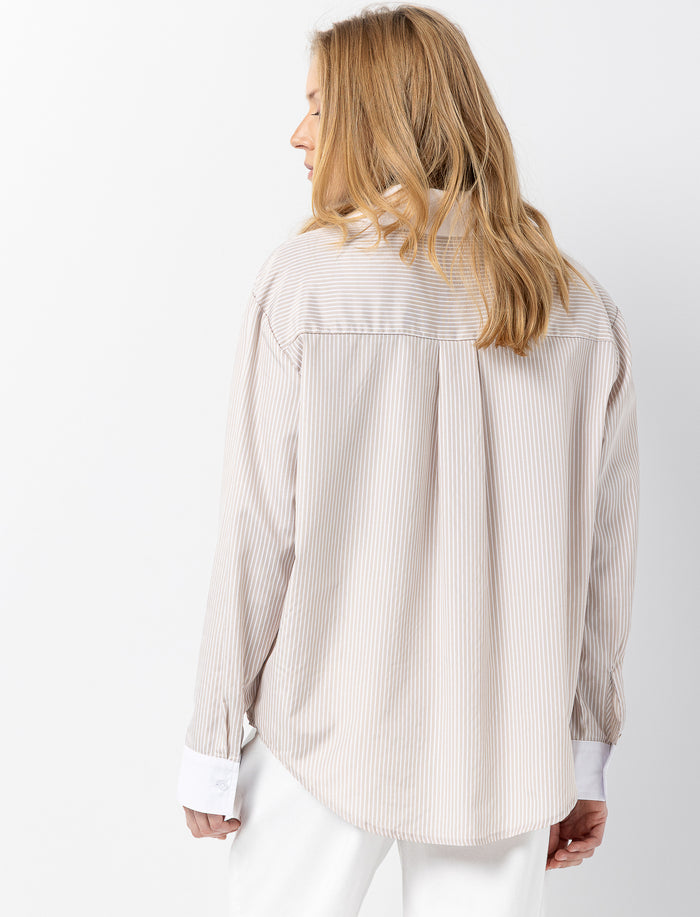 Chemise en popeline rayée