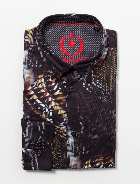 Chemise imprimée à manches longues pour homme
