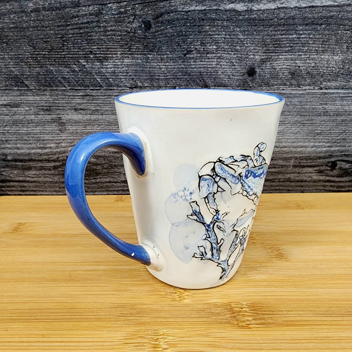 Chesapeake Bay Crab Coffee Mug 16oz (473ml) Embossed Ceramic Tea Cup Blue Sky