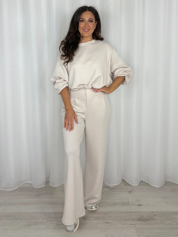 Cinched Balloon Jumper & Pleated Trouser Co-Ord (3 Colours)