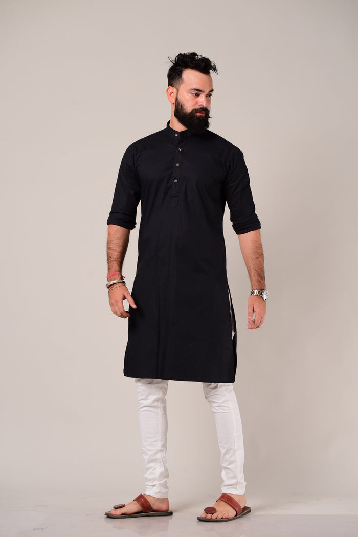 Classic Black Kurta Pajama Set for Men