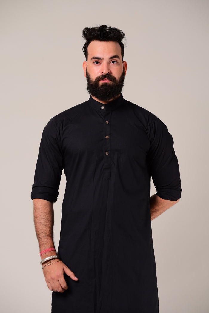 Classic Black Kurta Pajama Set for Men