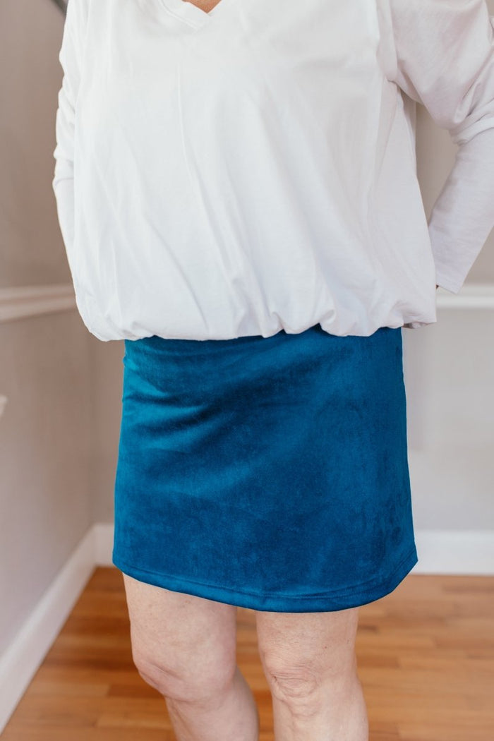 Classic Crush Mini Skirt In Teal - Reg & Curvy - Macoma Boutique200 Skirts