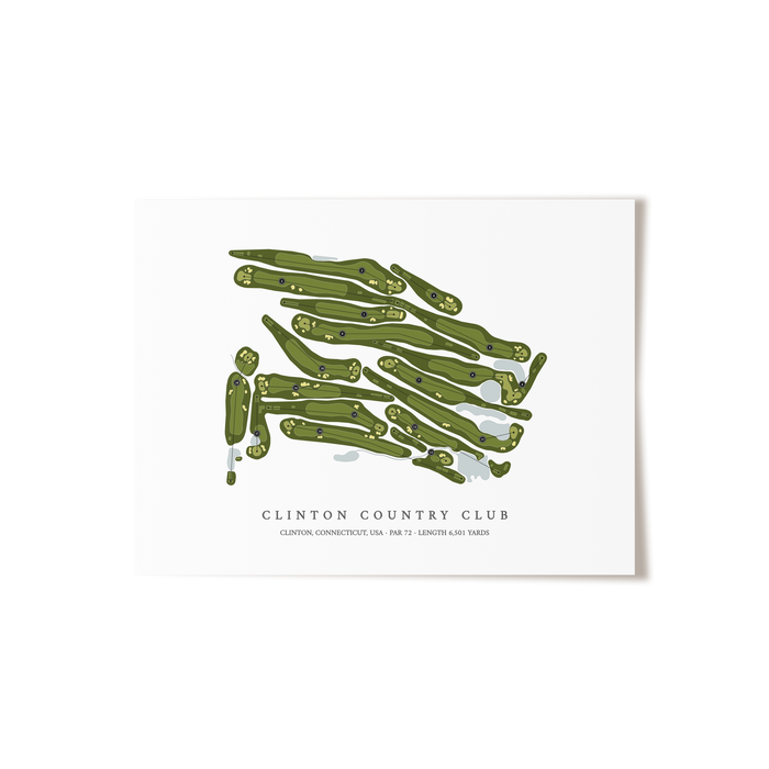Clinton Country Club | Golf Course Map | Unframed