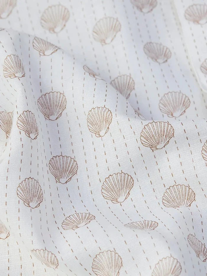 Coastline White Cotton Linen Shirt print zoom