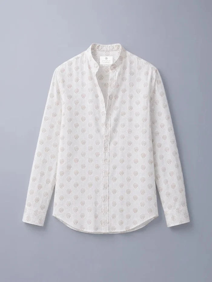 Coastline White Cotton Linen Shirt normal view