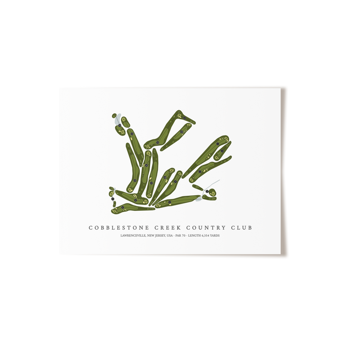 Cobblestone Creek Country Club | Golf Course Map | Unframed